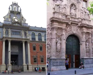 Facultad de Filosofía y Letras y la fachada de la Iglesia de La Merced.